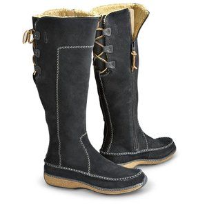 Timberland Fauna Tall Suede Moccasin Lace Up Sherpa Lined Calf Boots